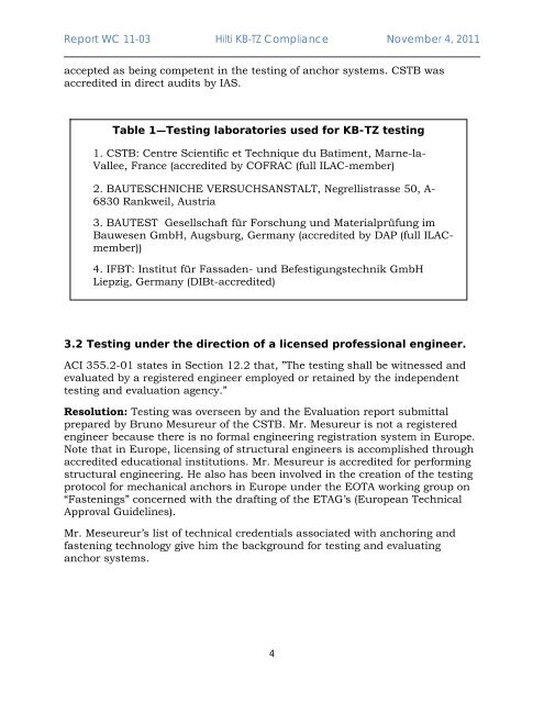 KB-TZ Nuclear Report on Testing and Evaluation - Hilti Egypt