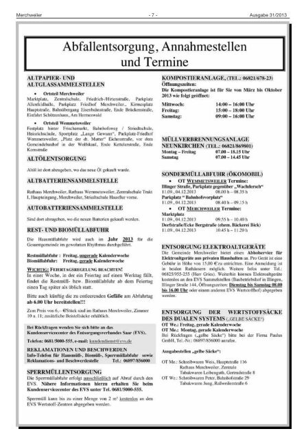 Amtliches Bekanntmachungsblatt der Gemeinde Merchweiler