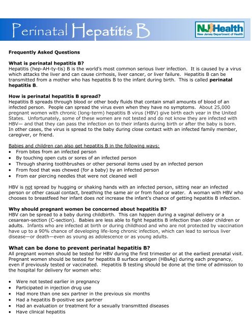 Perinatal Hepatitis B