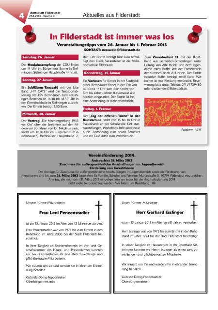 Amtsblatt KW 4.pdf - Stadt Filderstadt