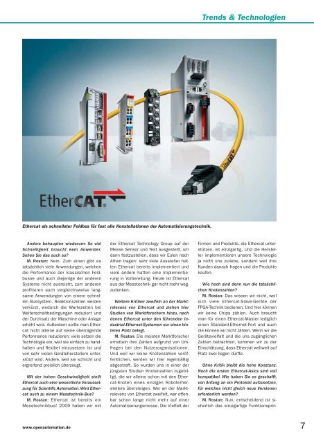 Applikationen & Lösungen - EtherCAT