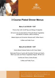 3 Course Plated Dinner Menus - Hilton London Metropole