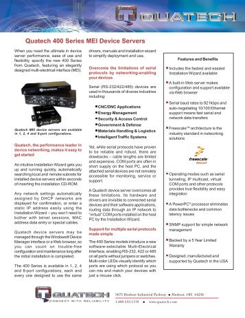 Quatech 400 Series MEI Device Servers