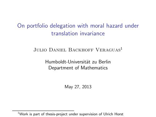On portfolio delegation with moral hazard under translation ... - HIM