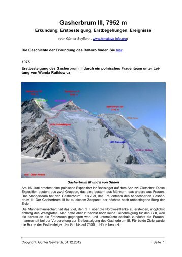 Gasherbrum III, 7952 m - Die Berge des Himalaya