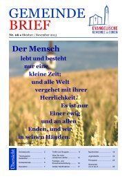 Oktober / November 2013 - Evangelische Gemeinde zu Düren