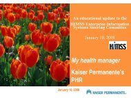 My Health Manager: Kaiser Permanente's PHR - himss