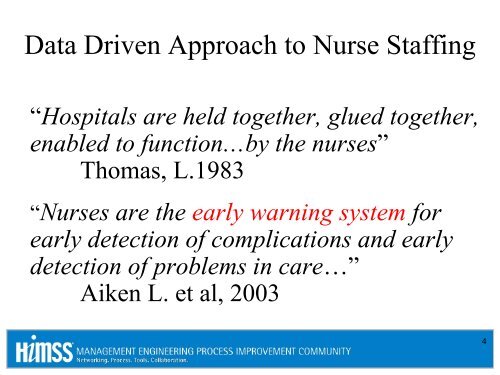 Establishing Safe Staffing Patterns for Nurses - himss