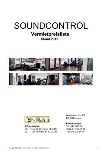 Vermietpreisliste 2013.ods - Soundcontrol - Licht