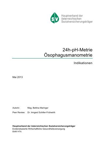 24h-pH-Metrie Ösophagusmanometrie - Hauptverband
