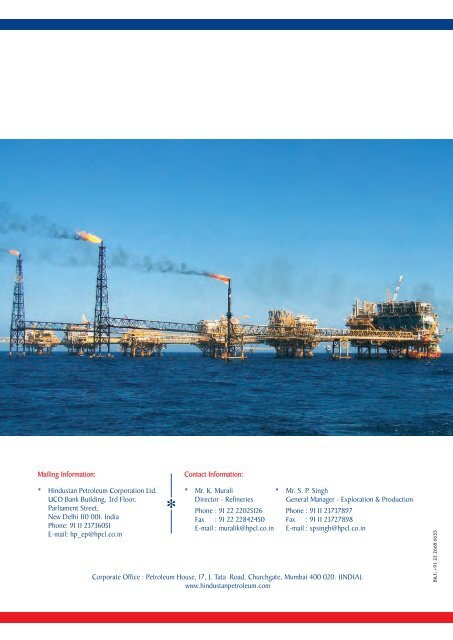 HPCL E & P Brochure August 09 vr 4 - Hindustan Petroleum ...