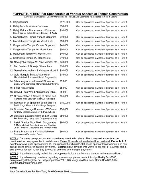 Donation Form PDF - Hindu Temple of Oklahoma