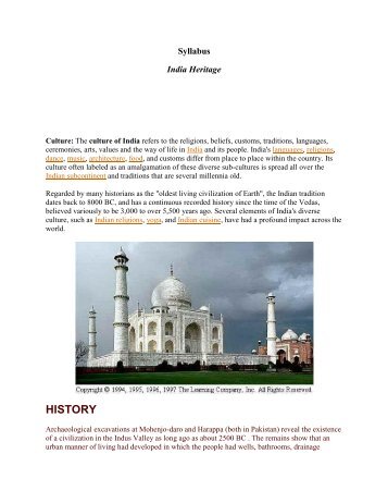 Indian Heritage Syllabus PDF - Hindu Temple of Oklahoma City