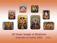 2013 Calendar - Hindu Temple of Oklahoma City