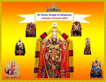 ICF Hindu Temple of Oklahoma Calendar of Events 2012