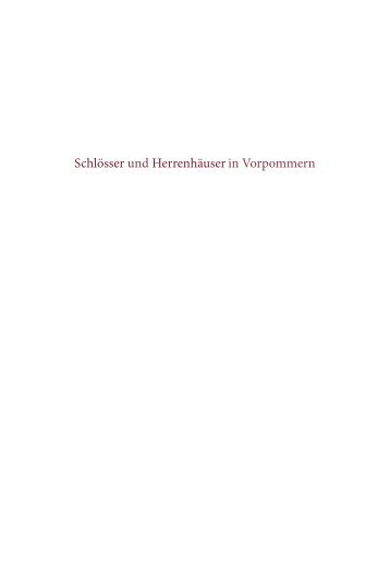 Schlösser und Herrenhäuser in Vorpommern - Hinstorff Verlag