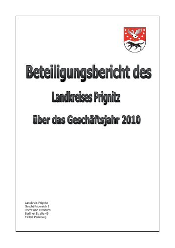 und Wasserversorgungsunternehmen GmbH - Landkreis Prignitz