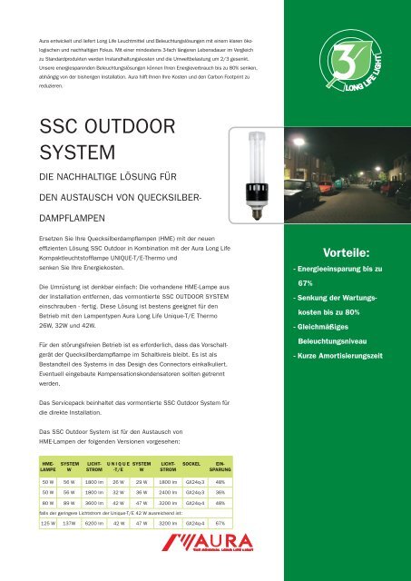 SSC OUTDOOR SYSTEM - Aura Light