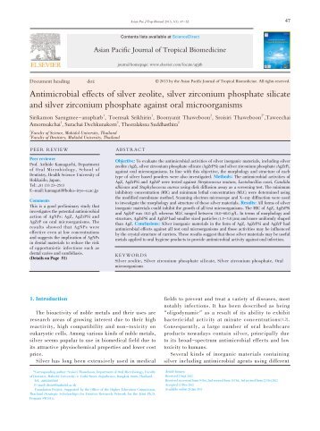 Antimicrobial effects of silver zeolite, silver zirconium phosphate ...