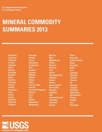 Mineral commodity summaries 2013 - Mineral Resources Program