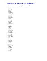 Handout 1-01:NOMENCLATURE WORKSHEET