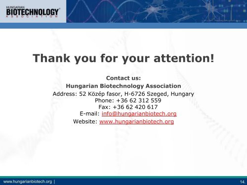 Biotechnology in Hungary and the Region