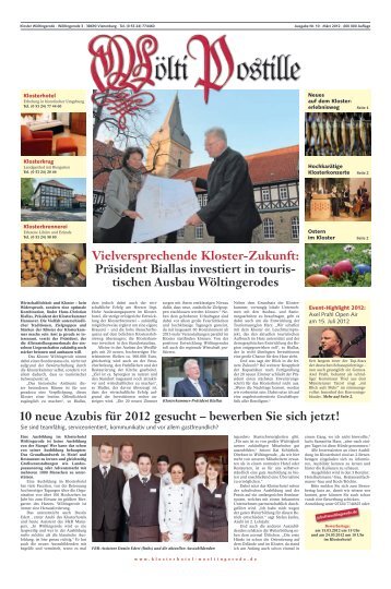 Wöltipostille Ausgabe 10 | März 2012 - Klostergut Wöltingerode