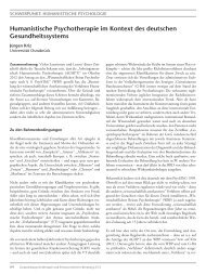 humanistische Psychotherapie im kontext des deutschen ... - GwG