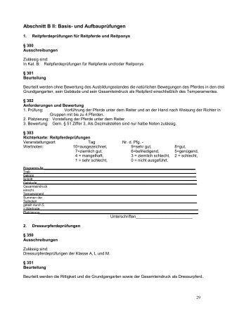 1. Reitpferdeprüfungen für Reitpferde und Reitponys ... - HIPPOline