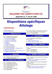 Dispositions spÃ©cifiques Attelage - HippoPlus