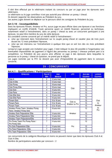 Dispositions spÃ©cifiques Attelage - HippoPlus