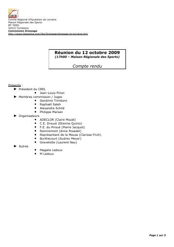 RÃ©union du 12-10-2009 Compte rendu.pdf - HippoPlus