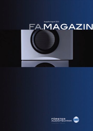 Magazin als PDF laden - FÖRSTER AUDIOTECHNIK