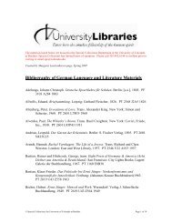 Bibliography of German Language and Literature Materials