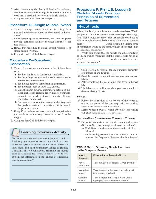 S-1 Skeletal Muscle Contraction - McGraw-Hill Higher Education