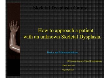 How to approach a patient with an unknown Skeletal ... - Istituti