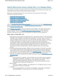 Intel® Math Kernel Library (Intel® MKL) 11.0 Release Notes