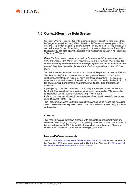 Software Manual Freedom EVOware Standard 2.3 Freedom ...