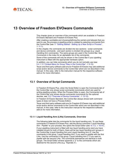 Software Manual Freedom EVOware Standard 2.3 Freedom ...