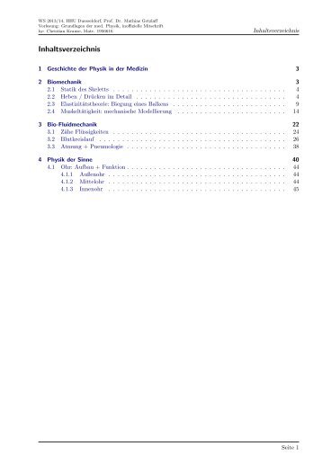 Grundlagen der medizinischen Physik