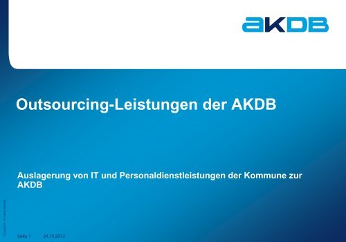 Outsourcing-Leistungen der AKDB