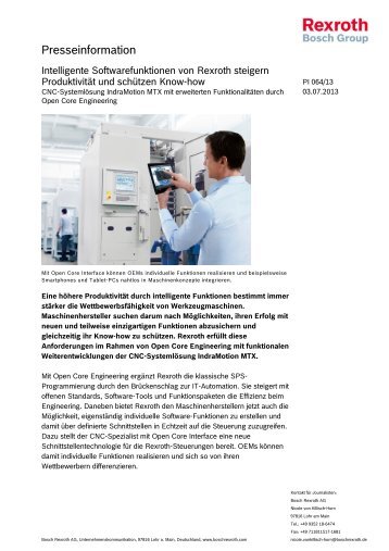 Presseinformation - Bosch Rexroth