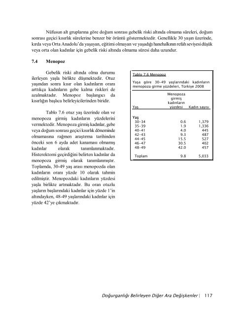 TÃ¼rkiye NÃ¼fus ve SaÄlÄ±k AraÅtÄ±rmasÄ±, 2008 - Hacettepe Ãniversitesi ...