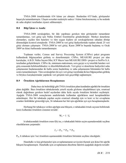 TÃ¼rkiye NÃ¼fus ve SaÄlÄ±k AraÅtÄ±rmasÄ±, 2008 - Hacettepe Ãniversitesi ...