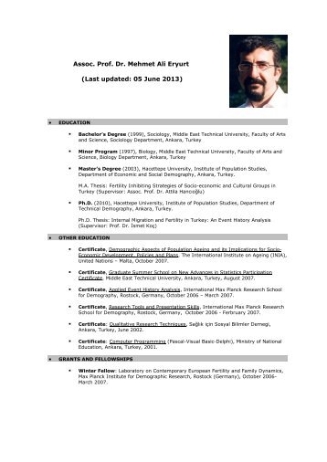 Assoc. Prof. Dr. Mehmet Ali Eryurt (Last updated: 05 June 2013)