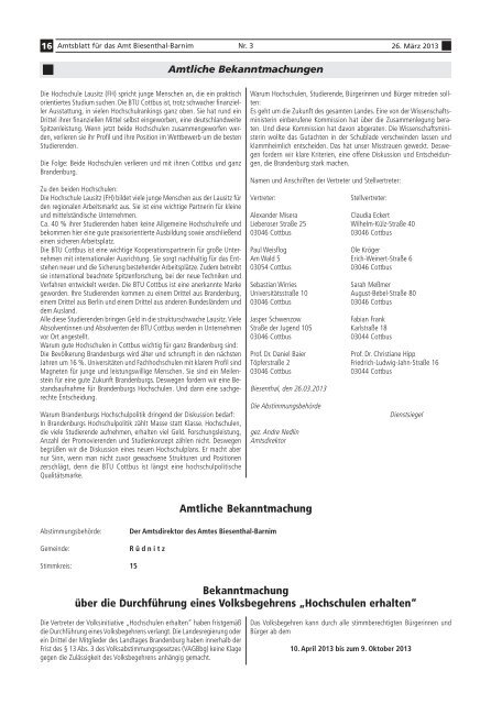 Amtsblatt für das Amt Biesenthal-Barnim