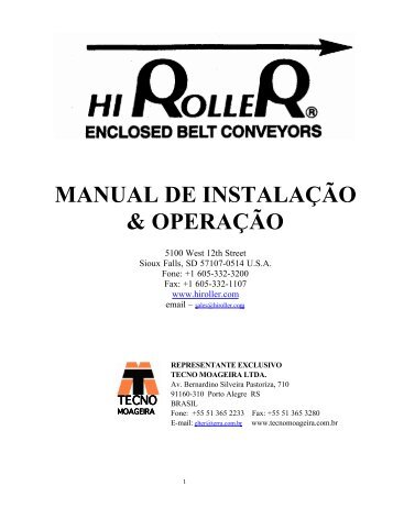 HiRoller MANUAL DE INSTALAÃÃO & OPERAÃÃO