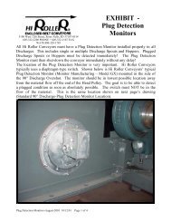 Plug Detection Monitors - Hi Roller Enclosed Belt Conveyors