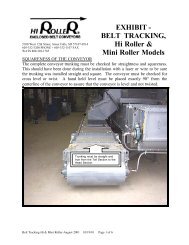 Belt Tracking - Hi Roller Enclosed Belt Conveyors