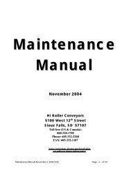 Maintenance Manual - Hi Roller Enclosed Belt Conveyors